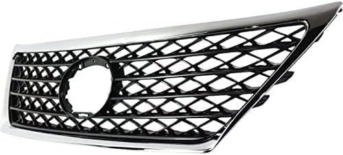 Front Grille Chrome Shell And Painted Gray Insert Plastic Direct Replacement Compatible With 2010-2012 Lexus LS460 LX1200176 5310050903
