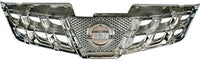 Front Grille Chrome Shell With Black Insert Plastic Direct Replacement Compatible With 2011-2013 Nissan Rogue / 2014-2015 Select NI1200249 623101VK0A