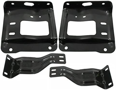 Front Bumper Inner + Mounting Plate Brackets Left Driver & Right Passenger Side Direct Replacement Compatible With 2011-2016 Ford F-Series Super Duty FO1067185 FO1066185 FO1067187