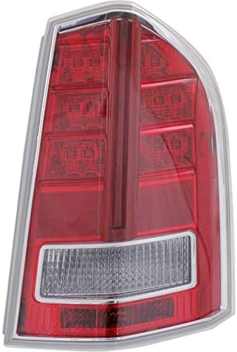 Set Of 2 Tail Light Assembly Plastic With Red Accent Left Driver & Right Passenger Side Direct Replacement Compatible With 2013-2014 Chrysler 300 CH2819134C CH2818134C