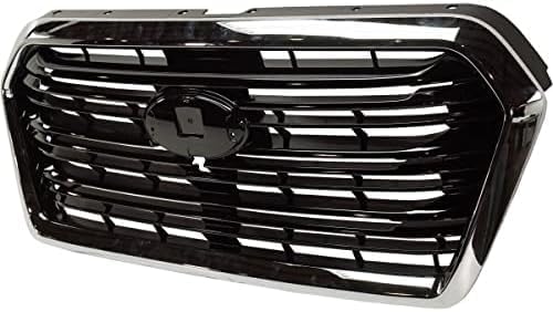 Front Grille Chrome Shell With Primed Insert Plastic Direct Replacement Compatible With 2019-2022 Subaru Ascent SU1200183 91121XC01A
