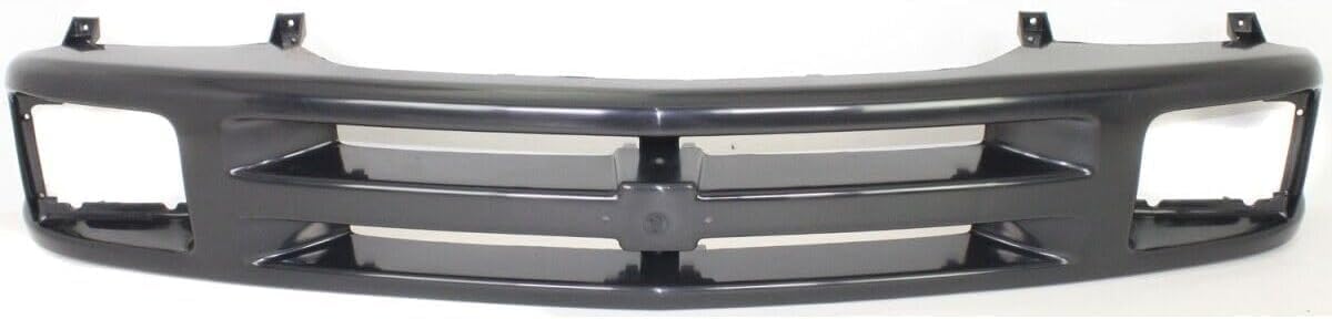 Front Grille Frame Primed With Sealed Beam Type Headlight Holes & Emblem Direct Replacement Compatible With 1995-1997 Chevrolet Blazer / 1994-1997 S10 Pickup GM1200225 12471807