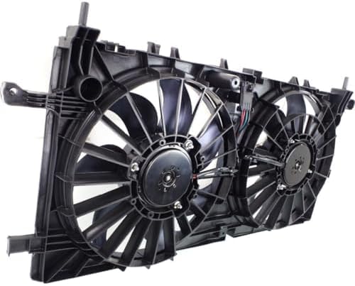 Front Radiator Dual Cooling Fan Assembly Plastic Direct Replacement Compatible with 2006-2009 Chevrolet Uplander GM3115228 15907032-PFM
