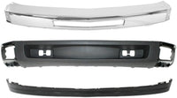 Front Bumper Chrome Steel + Lower Valance + Extension + Fog Light + Set of 8 Brackets Left & Right Side Direct Replacement Compatible With 2007-2013 Chevrolet Silverado 1500