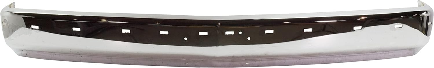 Front Bumper Face Bar Chrome With Pad Holes + Center Filler Primed Direct Replacement Compatible With 1994-2002 Chevrolet & GMC C/K-Series GM1002802 GM1087180 15574111 12376285