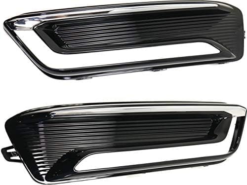 Set Of 2 Front Fog Light Cover Primed Left Driver & Right Passenger Side Direct Replacement Compatible With 2014-2020 Chevrolet Impala GM1039166 GM1038166 23455346 23455347