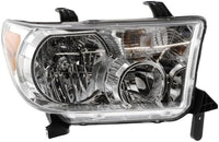 Front Bumper Upper Cover Primed + Headlight Assembly Left Driver & Right Passenger Side Direct Replacement Compatible With 2007-2013 Toyota Tundra TO1014100 TO2503171 TO2502171