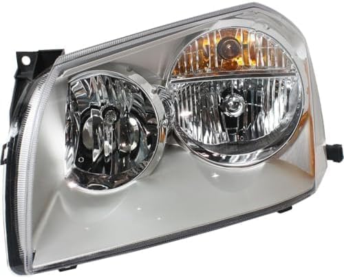 Set Of 2 Front Headlight Assembly With Chrome Interior Right Passenger & Left Driver Side Direct Replacement Compatible With 2005-2007 Dodge Magnum CH2502165 CH2503165 4806059AG-PFM