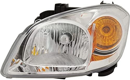 Set Of 2 Front Head Light Assembly Halogen Clear Lens With Bracket Right & Left Side Direct Replacement Compatible With 2005-2008 Chevrolet Cobalt / 2007-2009 Pontiac G5 GM2502281