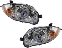 Set Of 2 Front Head Light Assembly Plastic Left Driver & Right Passenger Side Direct Replacement Compatible With 2007-2012 Mitsubishi Eclipse MI2503159 MI2502159 8301B136 8301B135