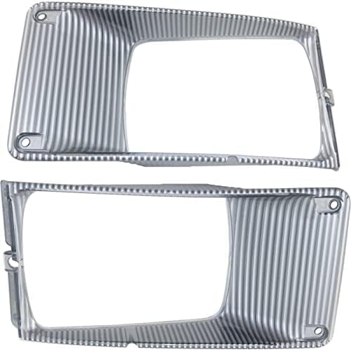 Set Of 2 Front Headlight Bezel Chrome Plastic Left Driver & Right Passenger Side Direct Replacement Compatible With 1995-2004 International 3800/4700 / 8100HD IH2511100 IH2510100