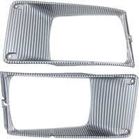 Set Of 2 Front Headlight Bezel Chrome Plastic Left Driver & Right Passenger Side Direct Replacement Compatible With 1995-2004 International 3800/4700 / 8100HD IH2511100 IH2510100