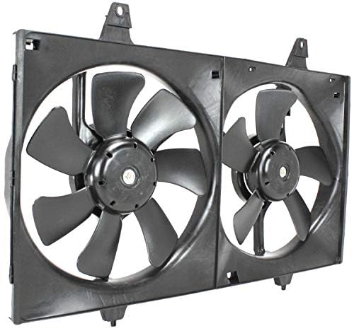Front Radiator Cooling Dual Fan Plastic Direct Replacement Compatible with 1995-1999 Nissan Maxima / 1996-1999 Infiniti I30 IN3115101 NI3115103 NI3115109 214812L700 214813L900