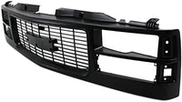 Front Grille Primed Shell And Cross Bar Insert Direct Replacement Compatible With 1994-2000 GMC C/K Series Pickup / 1994-1999 Suburban GM1200357 12375422