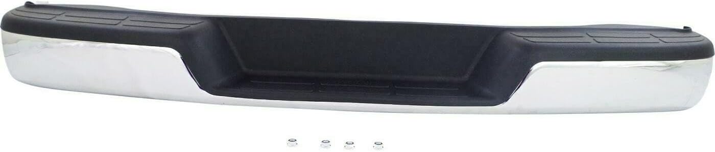 Front & Rear Bumper Chrome Steel + Upper Cover Textured Direct Replacement Compatible With 2003-2023 Chevrolet Express/GMC Savana 1500 2500 3500 GM1103142 GM1000693 GM1002459