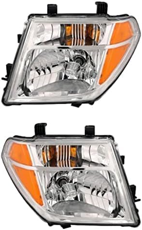 Set Of 2 Front Head Light Assembly Plastic Left Driver & Right Passenger Side Direct Replacement Compatible With 2005-2008 Nissan Frontier / 2005-2007 Pathfinder NI2502157 NI2503157