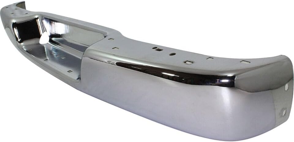 Rear Bumper Face Bar Chrome Steel Without Mounting Bracket & Object Sensor Holes Direct Replacement Compatible With 1996-2023 GMC Savana/Chevrolet Express 1500 2500 3500 GM1102397