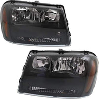 et Of 2 Front Head Light Composite Assembly Plastic Left Driver & Right Passenger Side Direct Replacement Compatible With 2006-2009 Chevrolet Trailblazer GM2503304 GM2502304