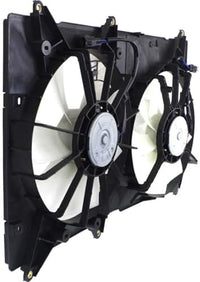 Front Radiator Cooling Dual Fan Assembly Plastic Direct Replacement Compatible with 2001-2007 Toyota Highlander / 2001-2003 Lexus RX300 LX3115102 1671120120