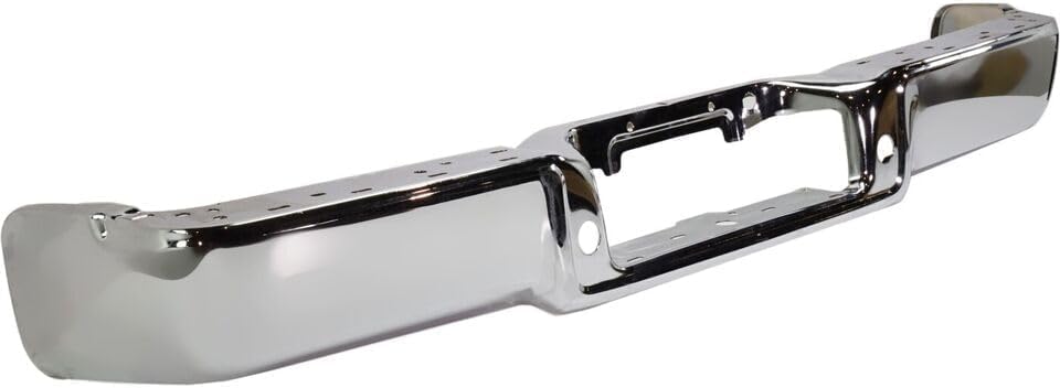 Step Bumper Face Bar Chrome Steel Without Rear Object Sensor Holes Direct Replacement Compatible With 2006-2008 Ford F-150 / Lincoln Mark LT FO1102358 8L3Z17906B