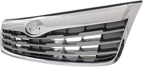 Front Grille Assembly Chrome Shell With Painted Silver Insert Plastic Direct Replacement Compatible With 2011-2013 Subaru Forester SU1200149 91121SC040