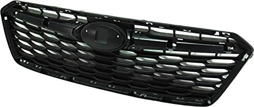 Front Grille Assembly Textured Black Shell And Insert Plastic Direct Replacement Compatible With 2017-2019 Subaru Impreza SU1200170 91122FL00B