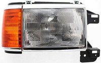 Set Of 2 Front Headlight Assembly With Side Marker Lamps And Chrome Trim Left Driver & Right Passenger Side Direct Replacement Compatible With 1987-1991 Ford F-Series FO2502105
