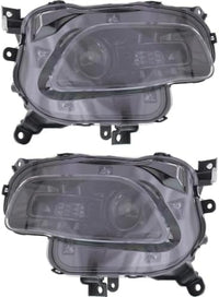 Set Of 2 Front Headlight Assembly Halogen With Black Trim Right Passenger & Left Driver Side Direct Replacement Compatible With 2014-2018 Jeep Cherokee CH2503249 CH2502249 68102846AE