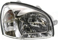 Set Of 2 Front Head Light Assembly Plastic Left Driver & Right Passenger Side Direct Replacement Compatible With 2001-2003 Hyundai Santa Fe HY2502121 HY2503121 9210126050 9210226050