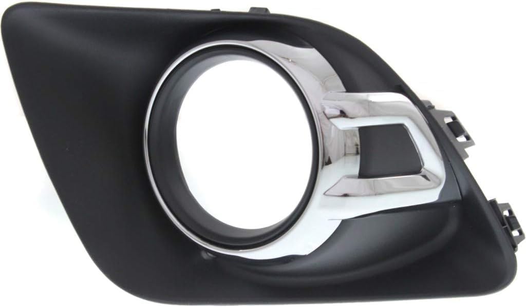 Front Bumper Cover Primed Plastic + Lower Grille + Fog Light + Trim Left Driver & Right Passenger Side Direct Replacement Compatible With 2011-2012 Mitsubishi Outlander/RVR