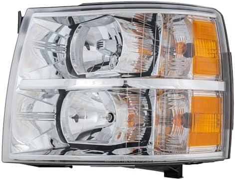 Front Grille Textured Shell And Insert + Headlight Left Driver & Right Passenger Side Direct Replacement Compatible With 2007-2013 Chevrolet Silverado 1500 GM1200578 GM2502280