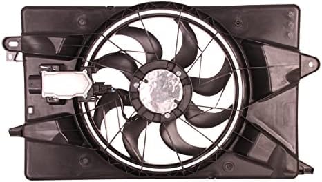 Front Radiator Cooling Single Fan Assembly Plastic Direct Replacement Compatible with 2015-2017 Chrysler 200/2014-2019 Jeep Cherokee CH3115179 CH3115180 68205996AC 68197298AB