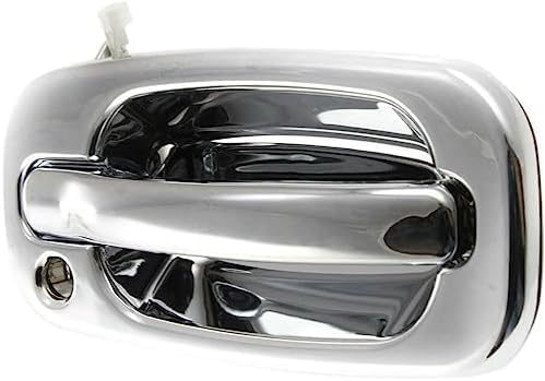 Set of 2 Front Exterior Door Handle Chrome with Keyhole Left Driver & Right Passenger Side Direct Replacement Compatible with 1999-2006 Chevrolet Silverado/GMC Sierra 1500 2500 3500