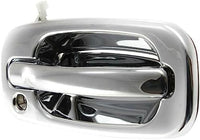 Set of 2 Front Exterior Door Handle Chrome with Keyhole Left Driver & Right Passenger Side Direct Replacement Compatible with 1999-2006 Chevrolet Silverado/GMC Sierra 1500 2500 3500