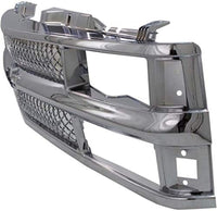 Front Grille Mash Chrome Shell & Insert Direct Replacement Compatible With 1994-2000 Chevrolet C/K Series/Tahoe 15981092-PFM