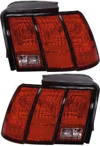 Set Of 2 Tail Lights Lens And Housing Right Passenger & Left Driver Side Direct Replacement Compatible With 1999-2004 Ford Mustang FO2818109 FO2819109 3R3Z13405AA 3R3Z13404AA