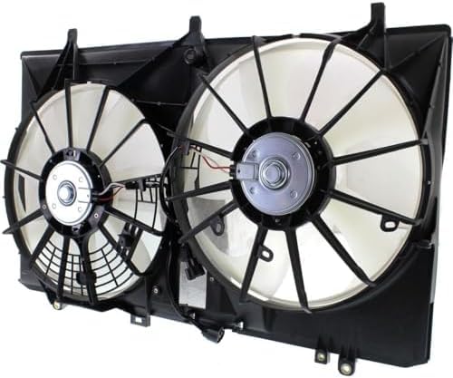 Front Radiator Dual Fan Assembly Without Control Module Direct Replacement Compatible With 2011-2013 Toyota Sienna TO3115167 163630V120-PFM 163630V110 163610P150 163610P160 167110V090