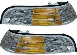 Set Of 2 Front Corner Light Lens And Housing Right Passenger & Left Driver Side Direct Replacement Compatible With 1992-1997 Ford Crown Victoria FO2521124 FO2520124 F2AZ13200B