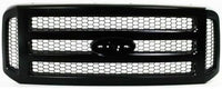 Front Grille Primed Shell And Honeycomb Insert Plastic Direct Replacement Compatible With 2005-2007 Ford F-250 F-350 Super Duty FO1200457 5C3Z8200CAD