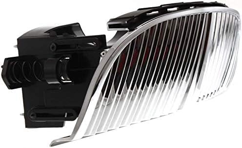 Front Grille Chrome Shell With Silver Insert Direct Replacement Compatible With 1998-2002 Lincoln Town Car FO1200349 XW1Z8200AA