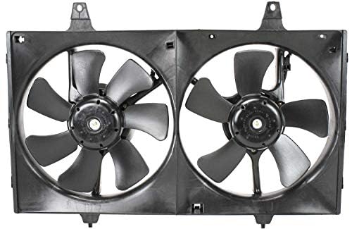 Front Radiator Cooling Dual Fan Plastic Direct Replacement Compatible with 1995-1999 Nissan Maxima / 1996-1999 Infiniti I30 IN3115101 NI3115103 NI3115109 214812L700 214813L900