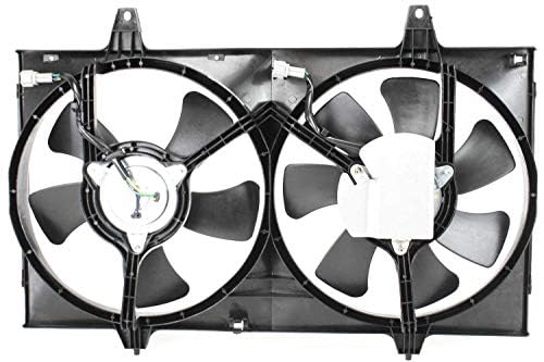 Front Radiator Cooling Dual Fan Plastic Direct Replacement Compatible with 1995-1999 Nissan Maxima / 1996-1999 Infiniti I30 IN3115101 NI3115103 NI3115109 214812L700 214813L900