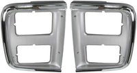 Set Of 2 Front Headlight Door Bezel Chrome Left Driver & Right Passenger Side Direct Replacement Compatible With 1985-1991 Chevrolet & GMC G-Series GM2513124 GM2512124 15596118