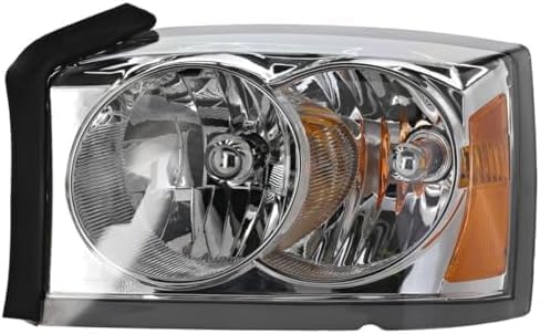 Set Of 2 Front Headlight Assembly With Chrome Interior Right Passenger & Left Driver Side Direct Replacement For 2005-2007 Dodge Dakota CH2502159 CH2503159 55077607AB 55077606AB