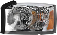 Set Of 2 Front Headlight Assembly With Chrome Interior Right Passenger & Left Driver Side Direct Replacement For 2005-2007 Dodge Dakota CH2502159 CH2503159 55077607AB 55077606AB