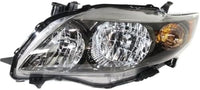 Set Of 2 Front Headlight Assembly With Black Interior Right Passenger & Left Driver Side Direct Replacement Compatible With 2009-2010 Toyota Corolla TO2503183 TO2502183 8111002680