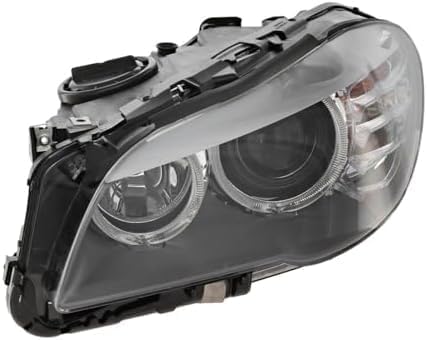Front Headlight Assembly Halogen Left Driver Side Direct Replacement Compatible With 2011-2013 BMW 5-Series BM2502174 63117203243