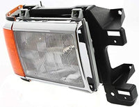 Set Of 2 Front Headlight Assembly With Side Marker Lamps And Chrome Trim Left Driver & Right Passenger Side Direct Replacement Compatible With 1987-1991 Ford F-Series FO2502105