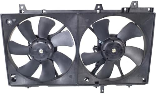 Front Radiator Shroud Dual Fan Assembly Plastic Direct Replacement Compatible with 2003-2008 Subaru Forester SU3115111 45131FE000-PFM