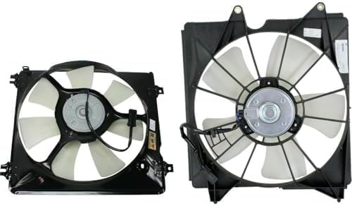Front Radiator & A/C Condenser Cooling Fan Assembly Plastic Direct Replacement Compatible with 2008-2009 Honda Accord HO3115148 HO3113127 19030R77T01-PFM 19030R70A01-PF